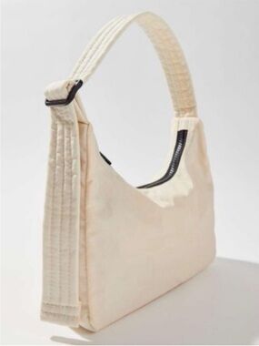 BAGGU Mini Nylon Shoulder Bag- Ivory White Purse